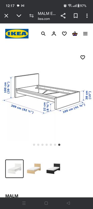 Camas individual com estrado IKEA MALM