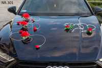 SUPER ŁATWY MONTAŻ dekoracja samochodu do ślubu Nr 301