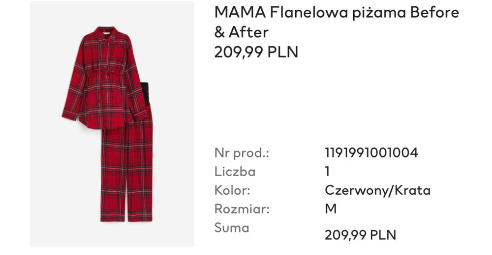 Домашній костюм штани + сорочка H&M для вагітних М піжама
