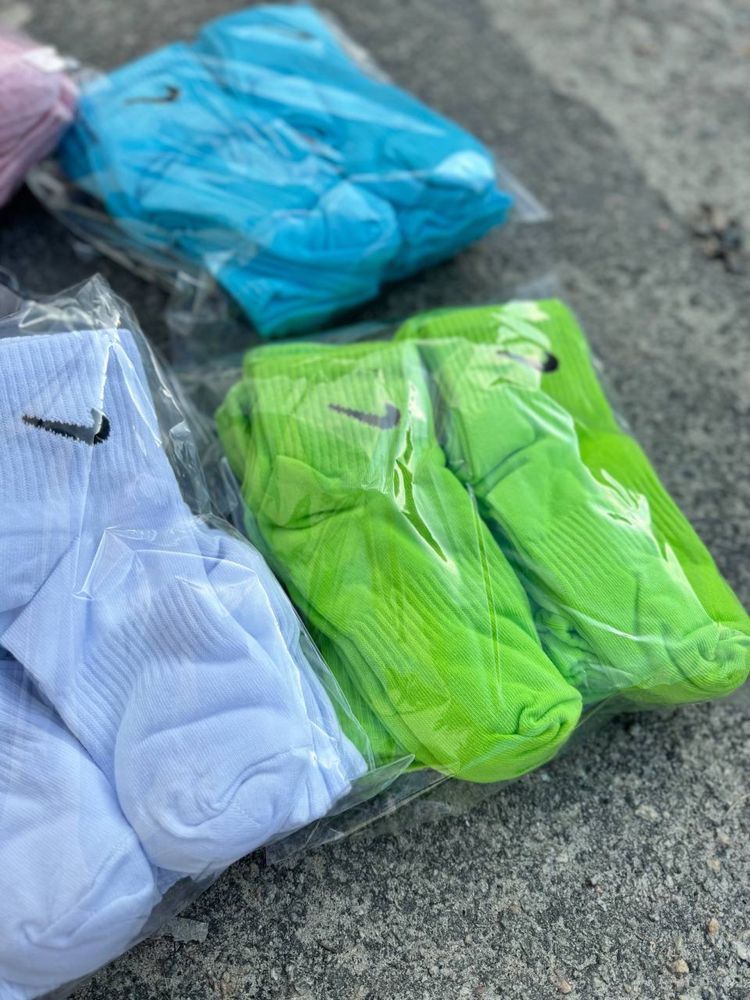 Якісні шкарпетки з резинкою найк nike pink білі чорні рожеві розові