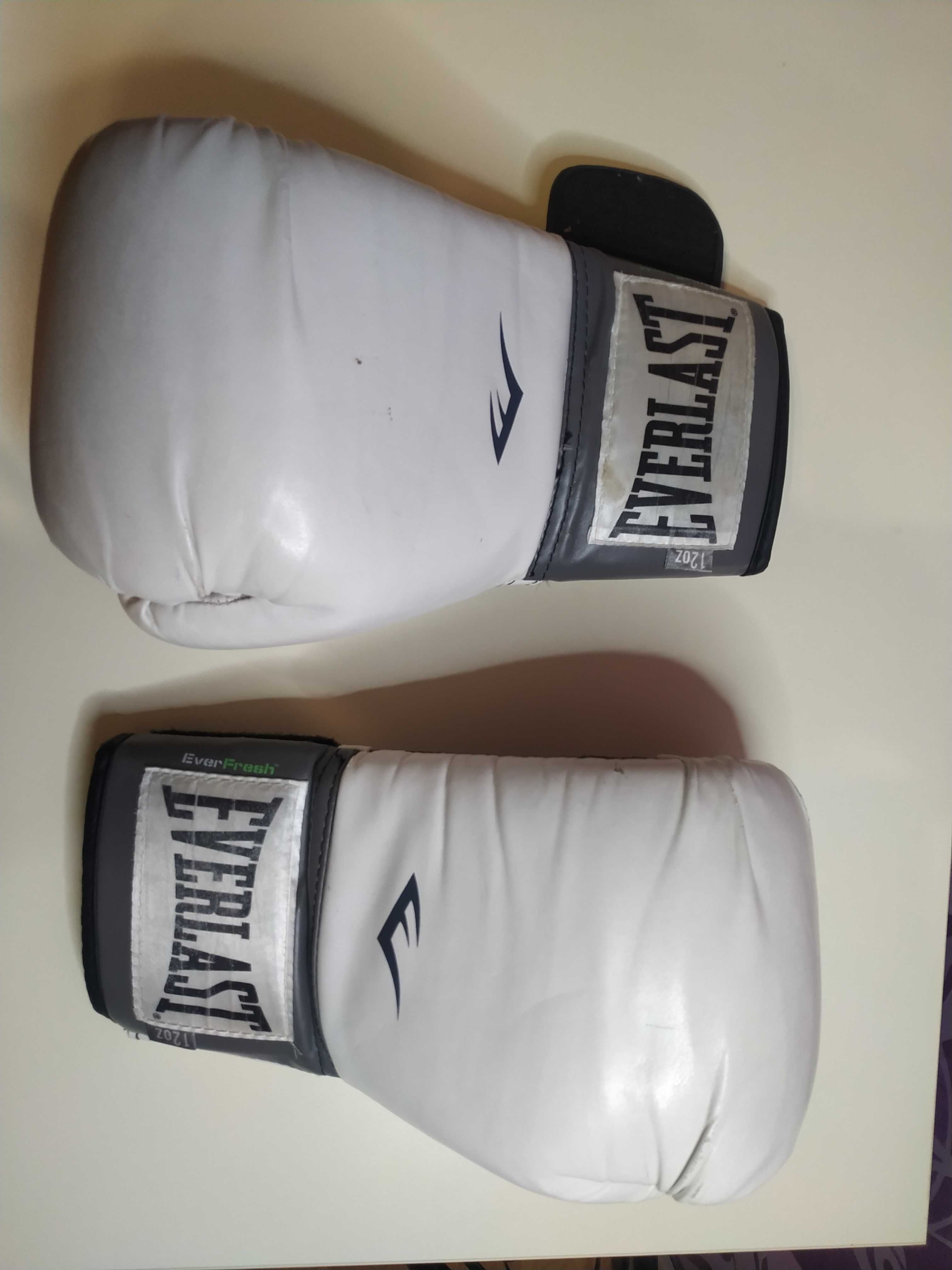 Боксерські рукавички Everlast Everfresh, 12 унцій, біло - сірі