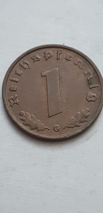 Niemcy III Rzesza 1 fenigi 1938 G - real foto - super