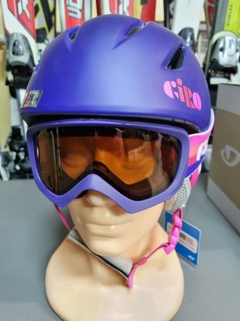 Nowy zestaw dla dziewczynki kask i gogle Giro Launch Youth XS
