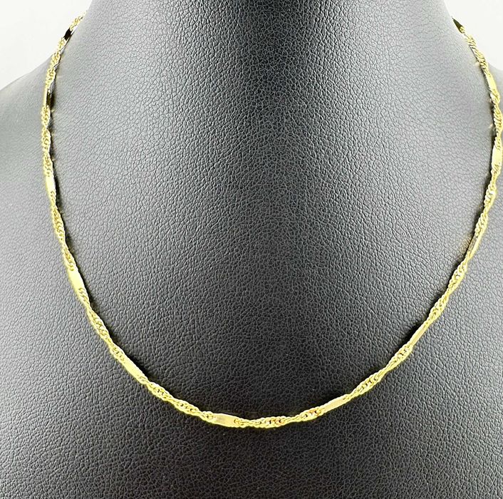 Złoty łańcuszek SINGAPUR BLASZKA 1,27g PR.585 14K dł. 45cm