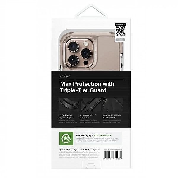 UNIQ etui Combat iPhone 16 Pro Max 6.9" Magclick Charging złoty/taupe