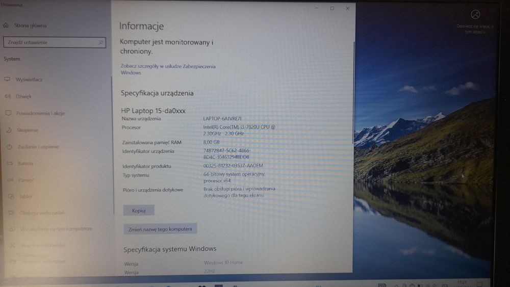 Laptop HP 15 da0xx   SSD