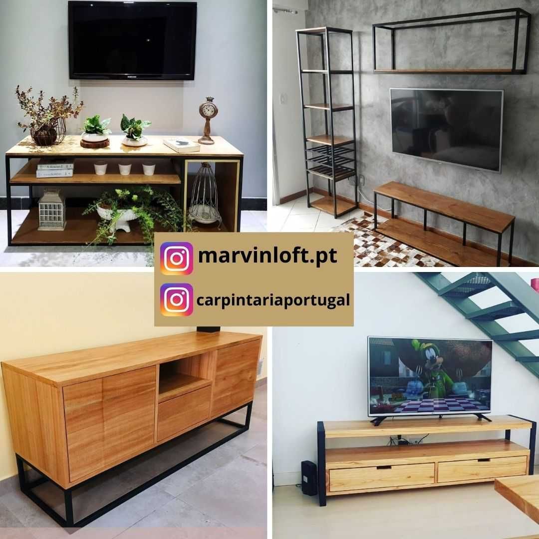 Móveis de tv em estilo industrial