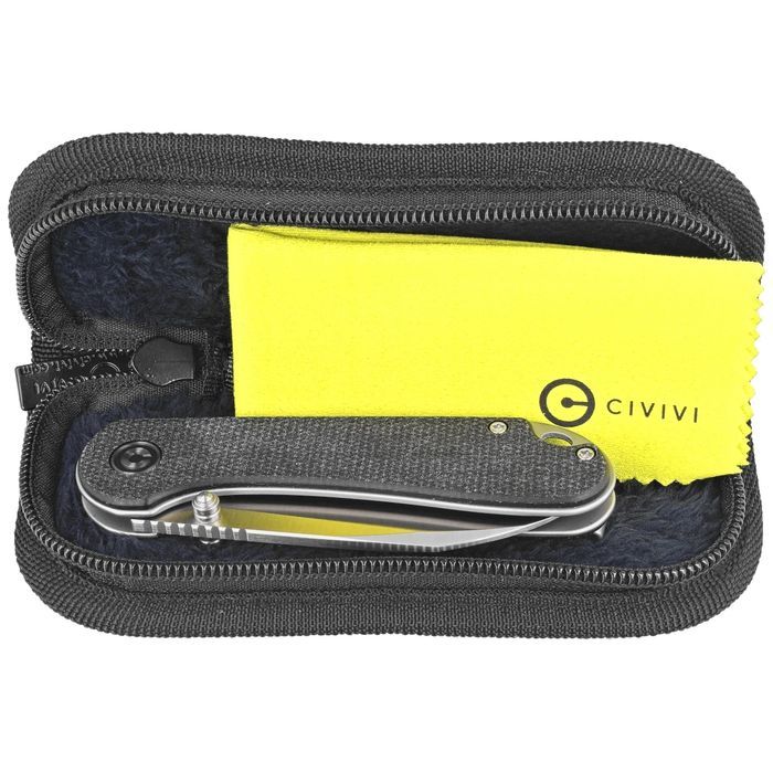 Nóż składany Civivi Elementum Wharncliffe Black Canvas Micarta, Satin
