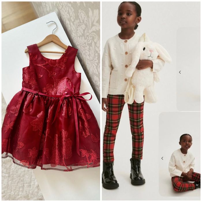 Святкова ноаорічна сукня , теплі лосини  F&F розмір 4-5 років 110