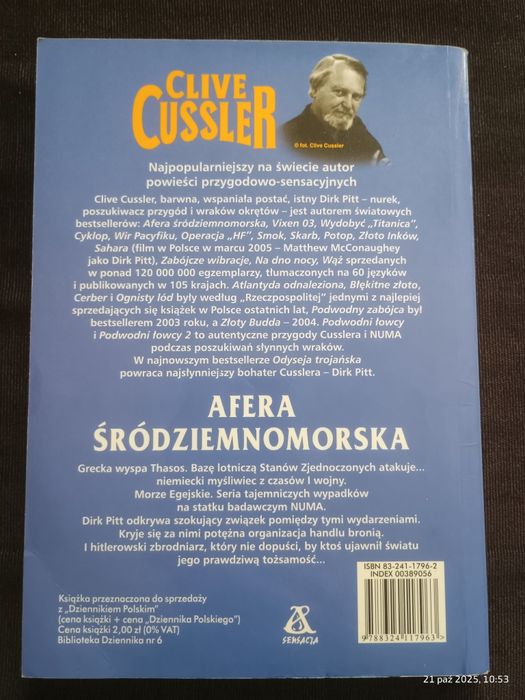 Afera Śródziemnomorska Clive Cussler