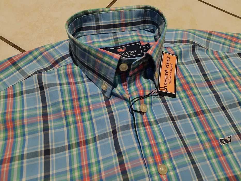 VINEYARD USA - NOWA z LOGO i Metkami Koszula Męska rozmiar M