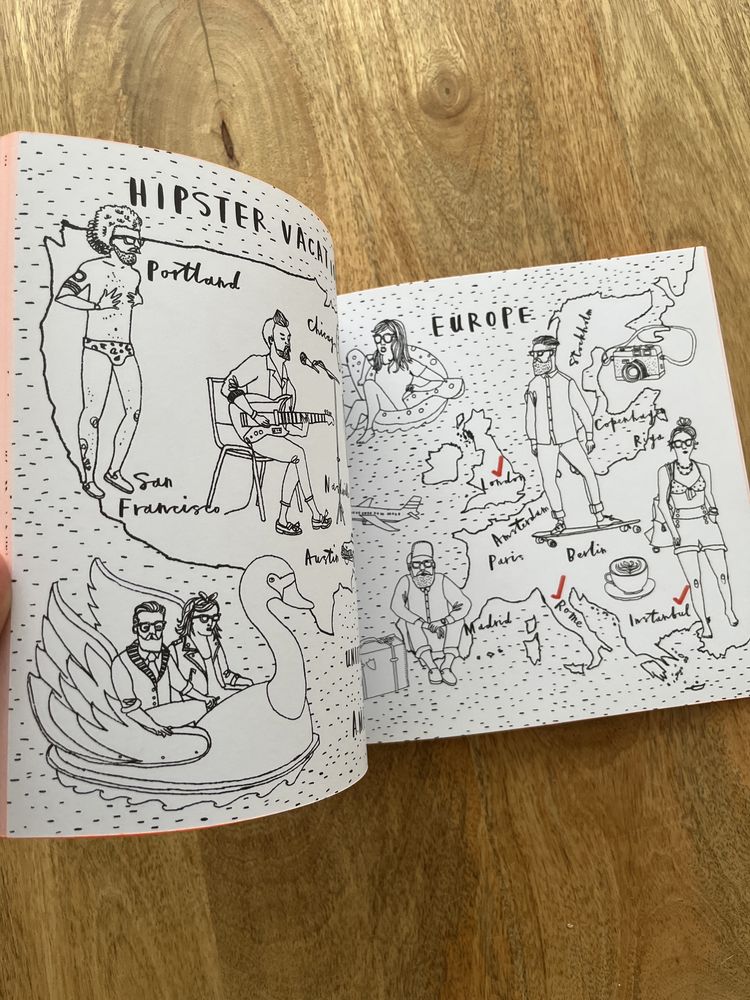 Kolorowanka dla dorosłych, Hipster colouring book
