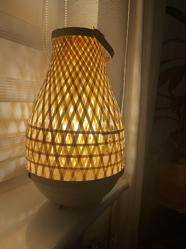 Ikea MISTERHULT Lampa stołowa, bambus/wykonano ręcznie, 36 cm