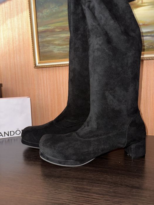 Нові 42-43 розмір ботфорди чорні стрейч шикарні