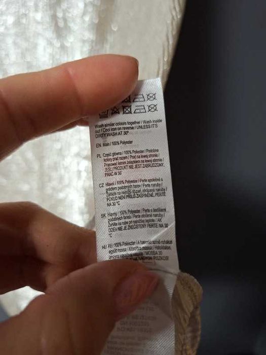 Błyszcząca bluzka bez rękawów cienka imprezowa pod marynarkę 42 14 XL