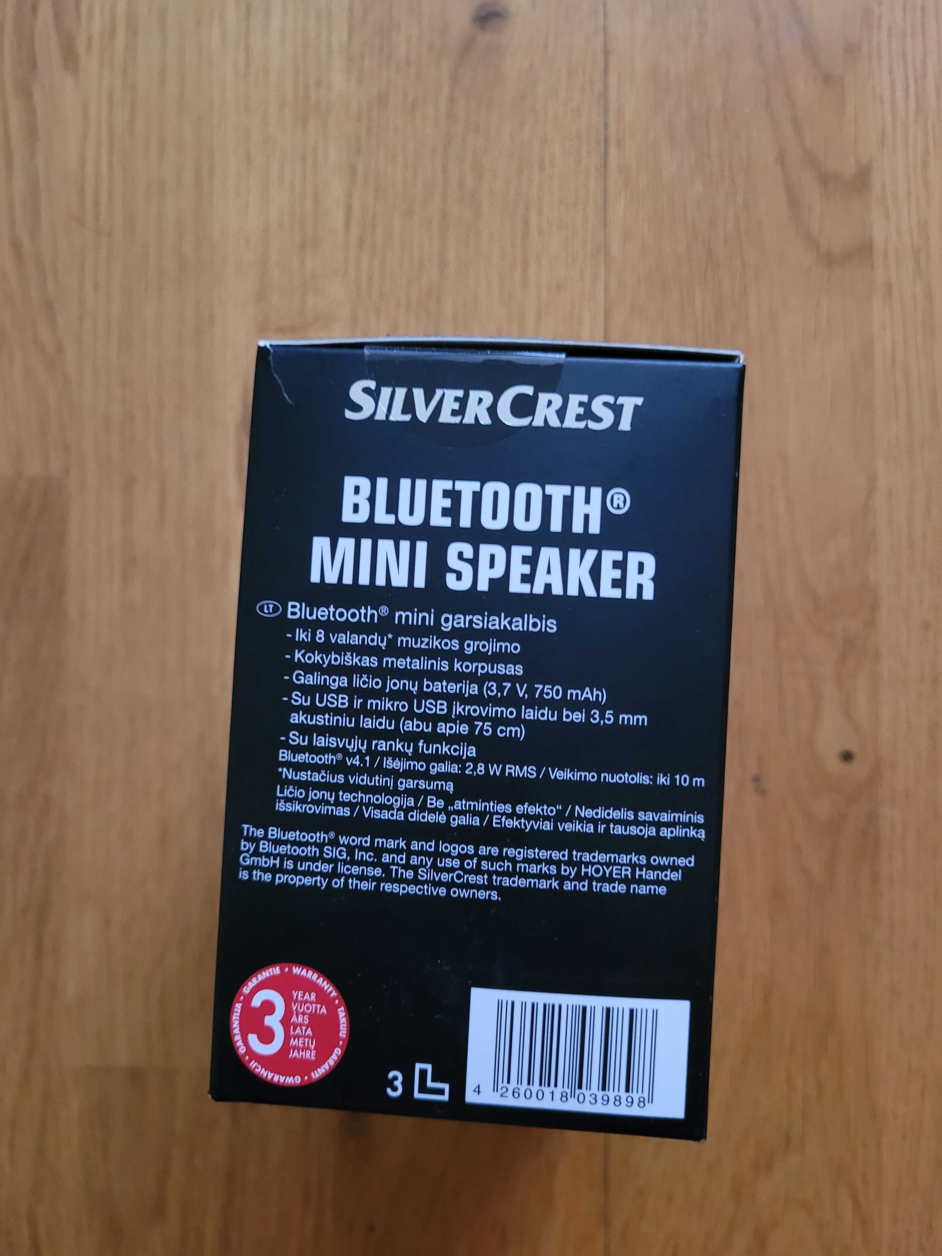 Głośnik BLUETOOTH SILVERCREST mini speaker czarny