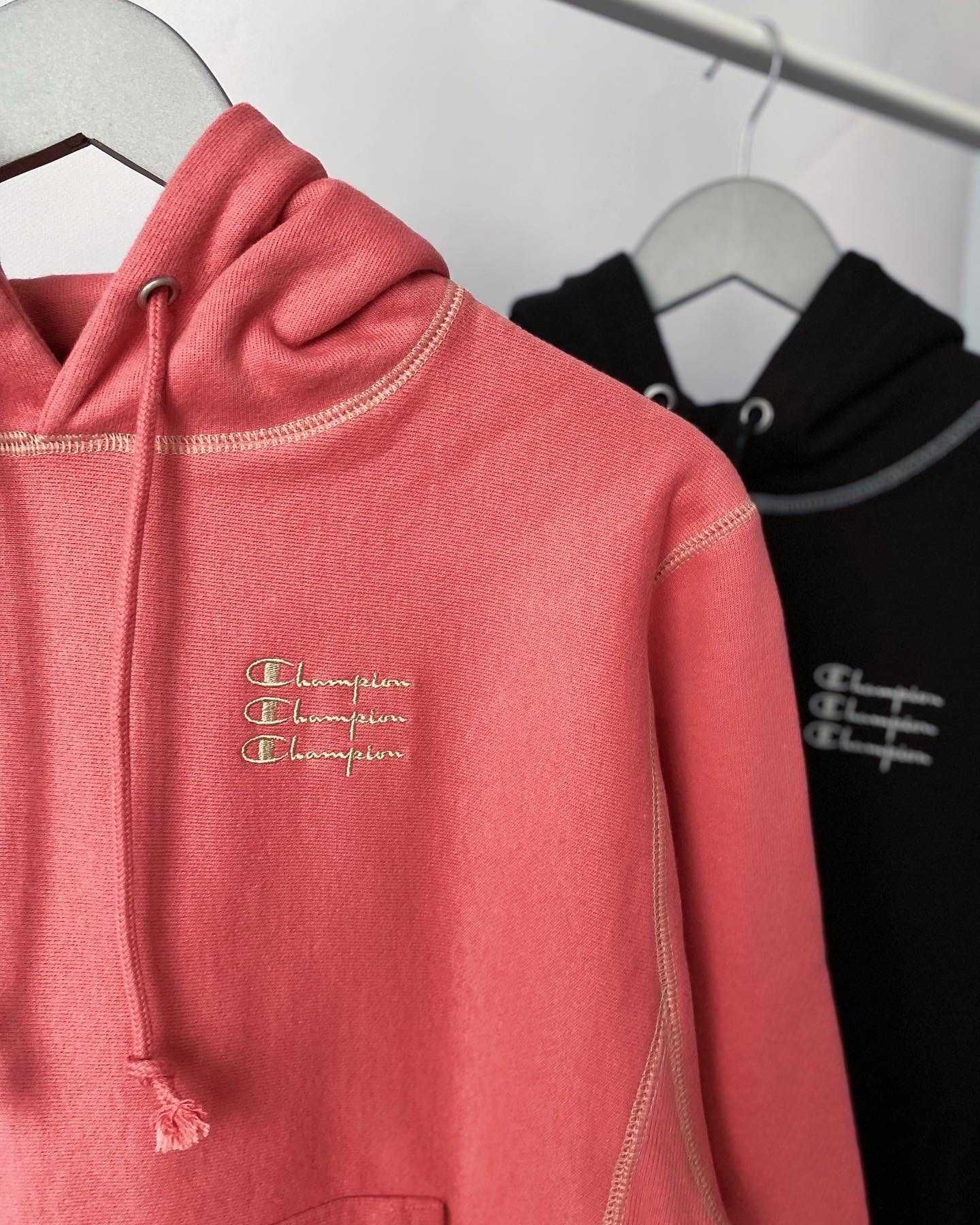Худі Champion triple logo - pink & black [S size]