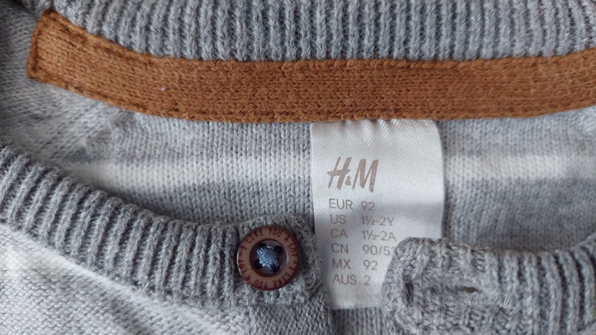 H&M sweter roz 92 HM na guziki sweterek