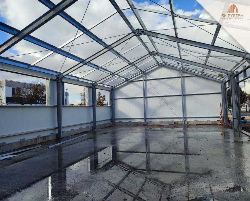 Hala 220 m2 stalowa magazyn warsztat płyta konstrukcja SK SYSTEM