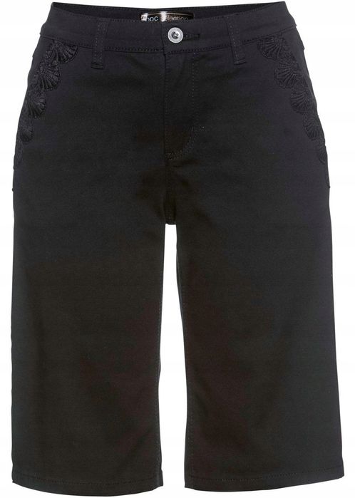 *B.P.C czarne krótkie spodenki z koronką 36.