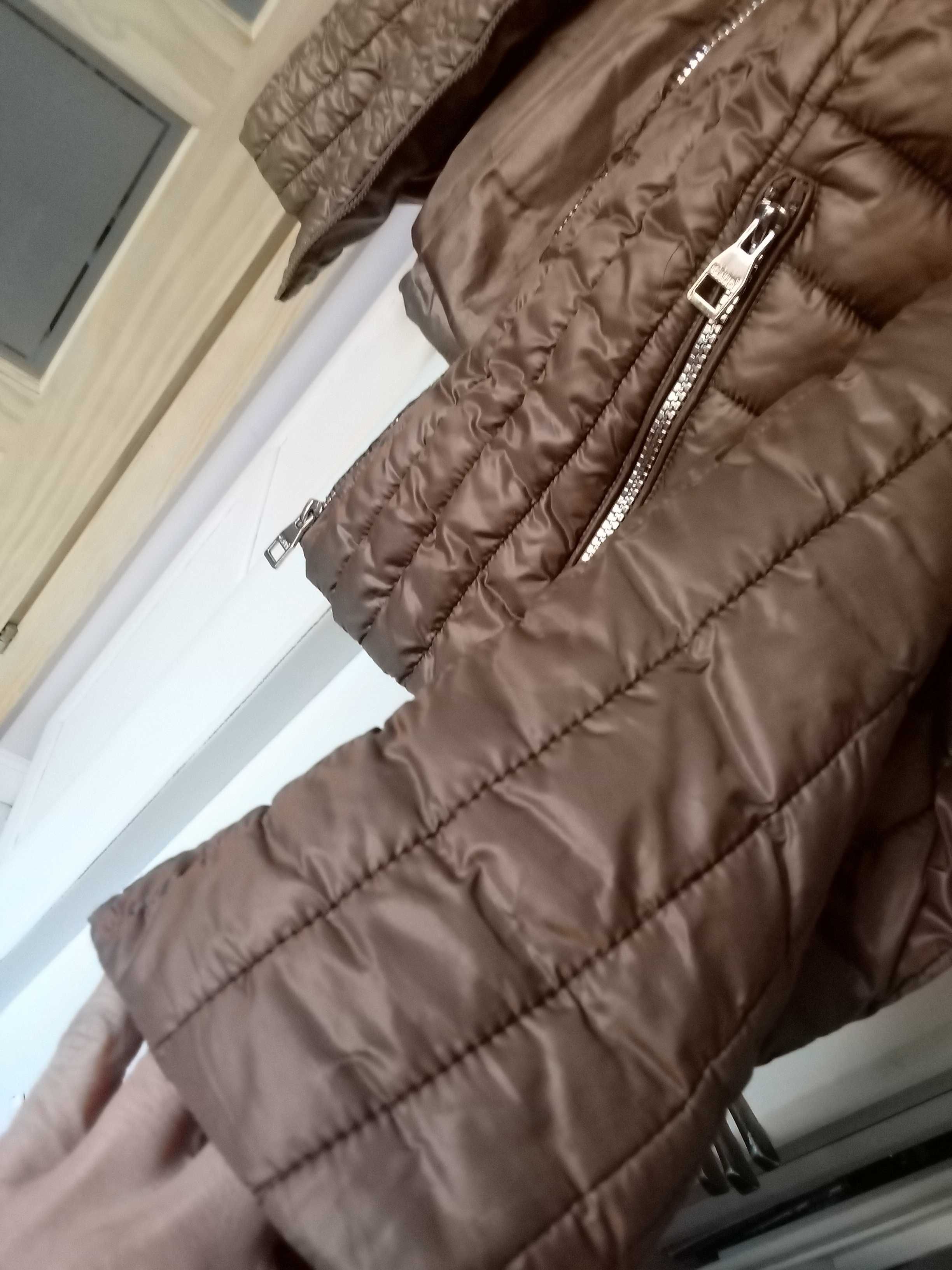 Gaudi włoska kurtka damska jeans zimowa ocieplana XL 42