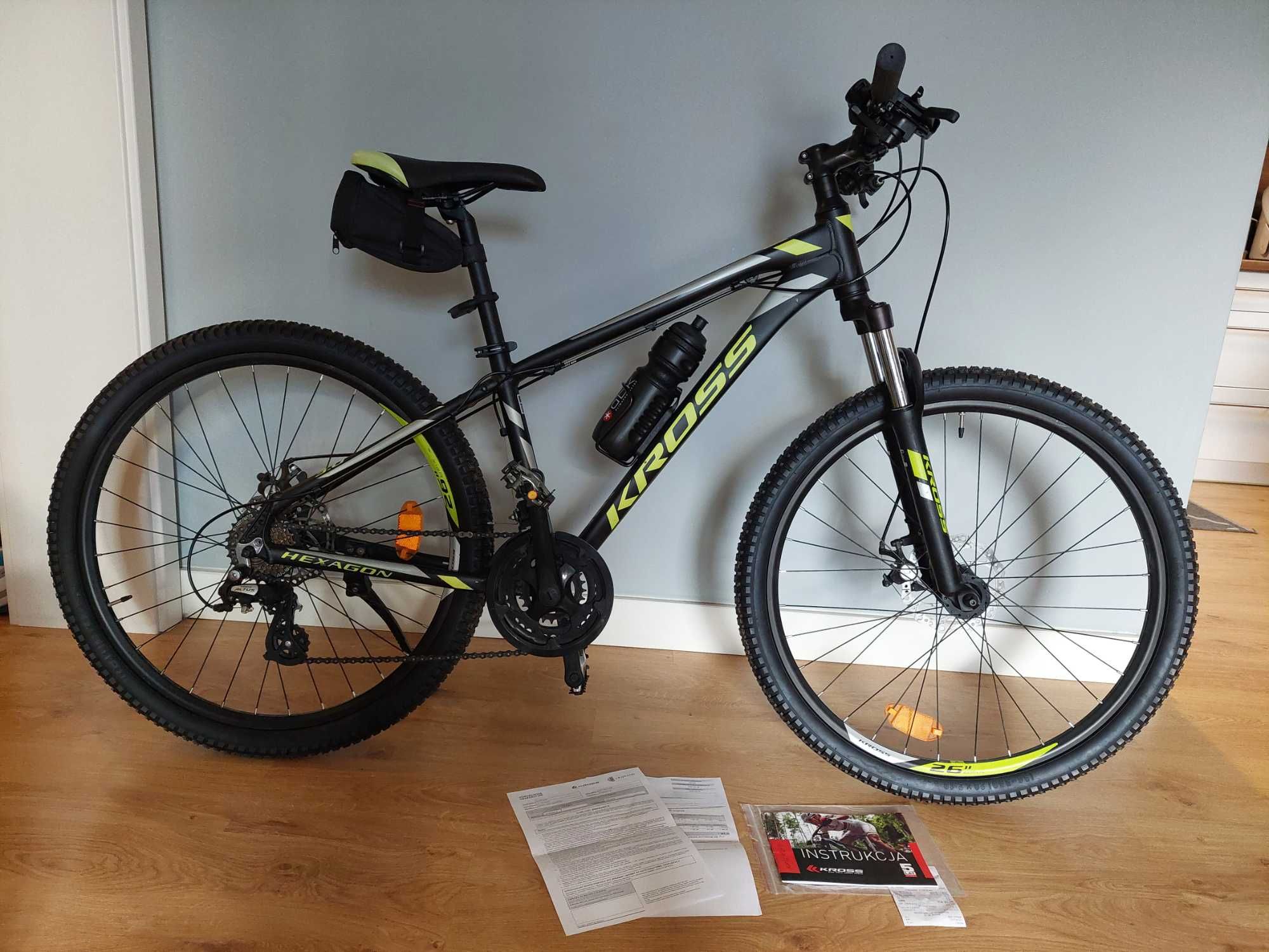 Rower górski MTB KROSS HEXAGON 3.0 Shimano tarczowe dokumenty jak Nowy