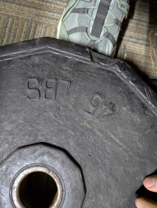 Бамперні обрезинені диски Iron Grip 2×45lb + 5 дисків по 5lb