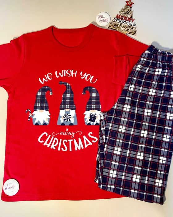 Pijamas cardados de Natal