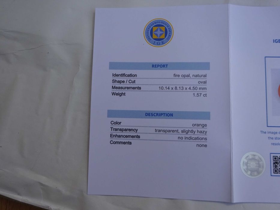 Pedra preciosa Opala de fogo