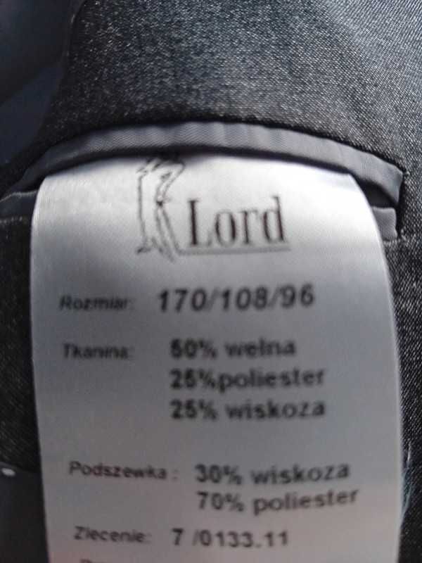 Garnitur męskie szary,stalowy Lord