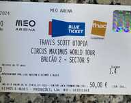 Bilhete para travis Scott 3 de agosto