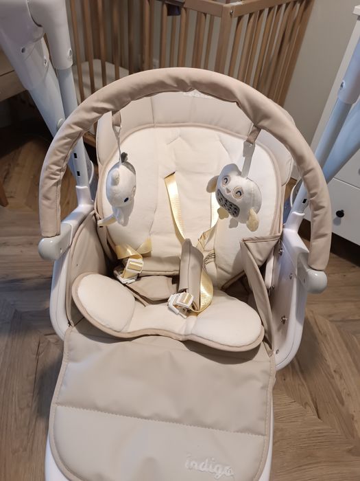 Caretero Indigo, krzesełko do karmienia i huśtawka 2w1,
