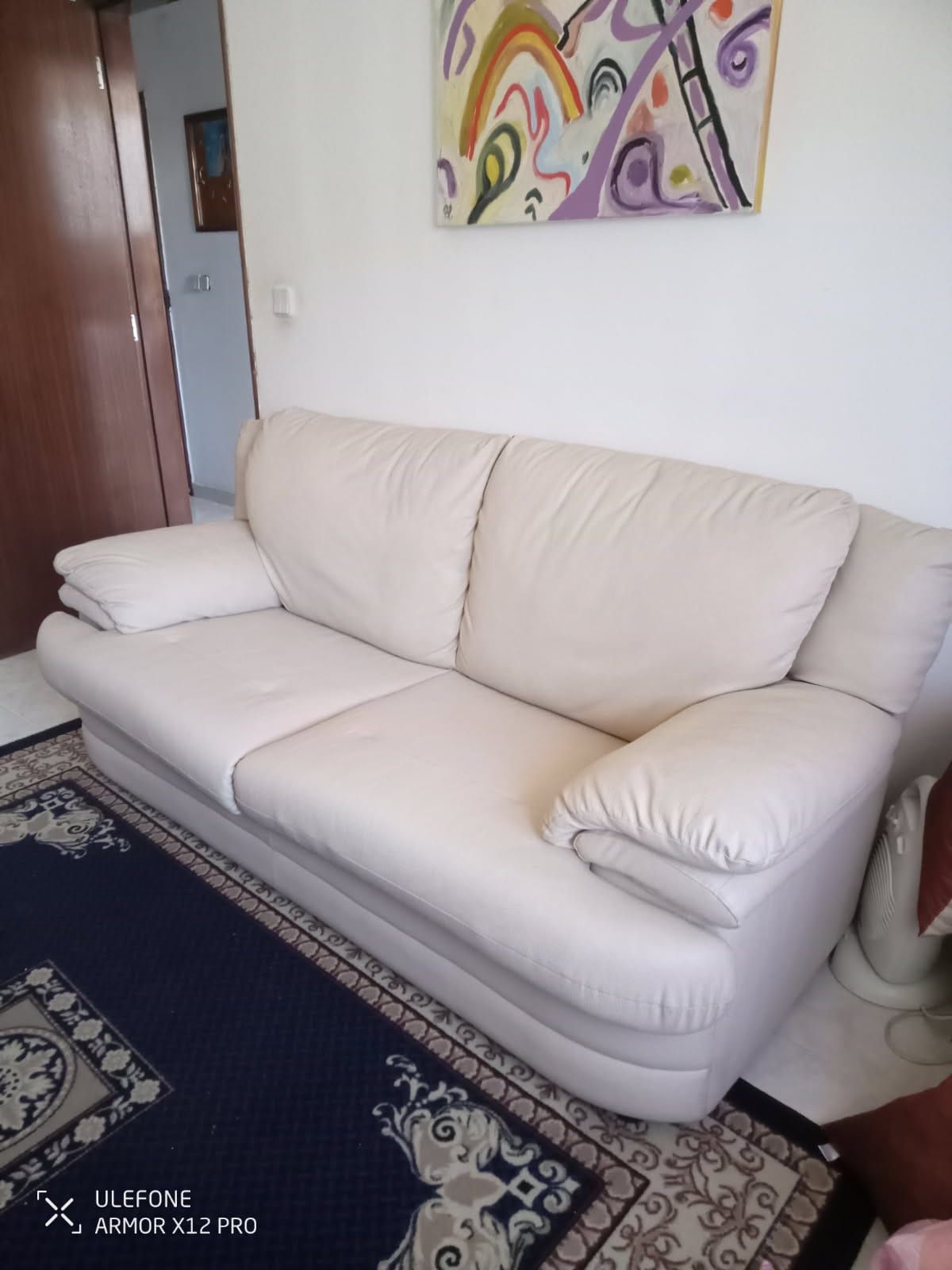 Sofá pele genuína