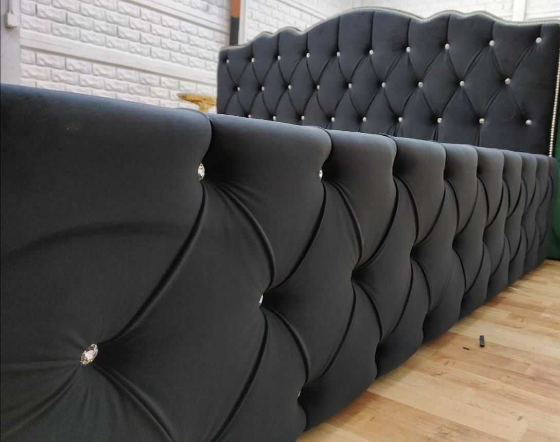 Łóżko głęboko pikowane chesterfield pod materac 160x200