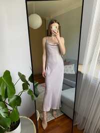 Sukienka Ala satynowa  liliowa z wiązanymi plecami r.36 Reserved