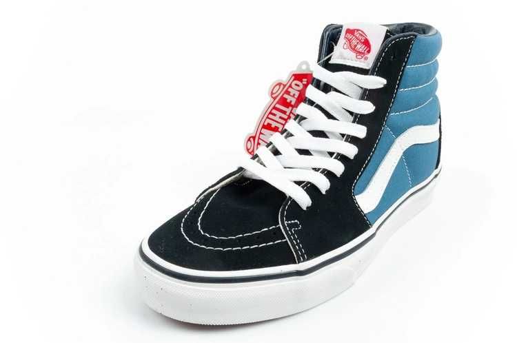 Vans Sk8-Hi sportowe damskie trampki skóra modne niebieskie r. 34,5-43