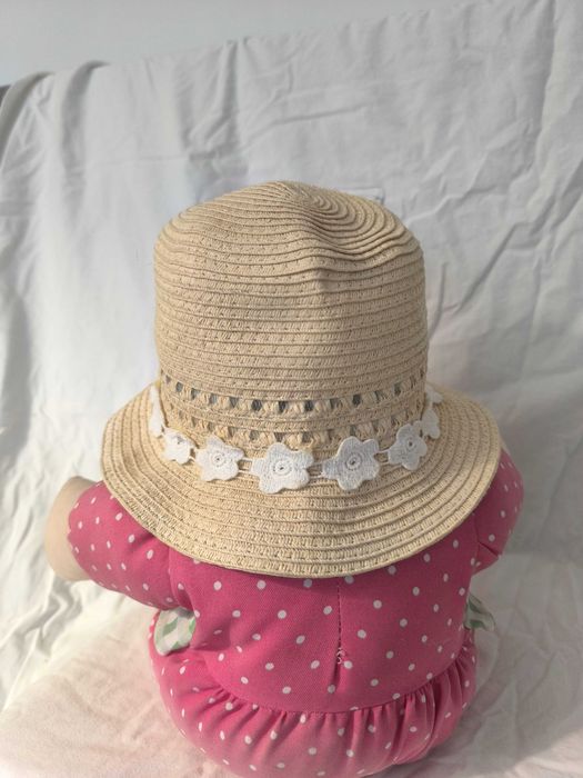 Chapéu para Bebê fita bege
