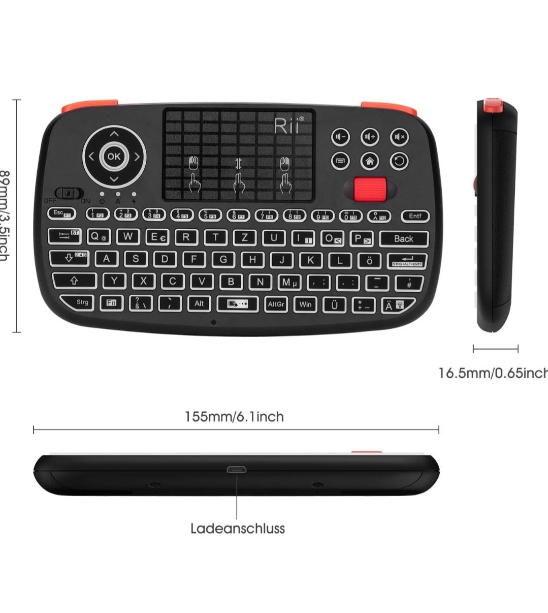 Rii Klawiatura Bluetooth z touchpadem