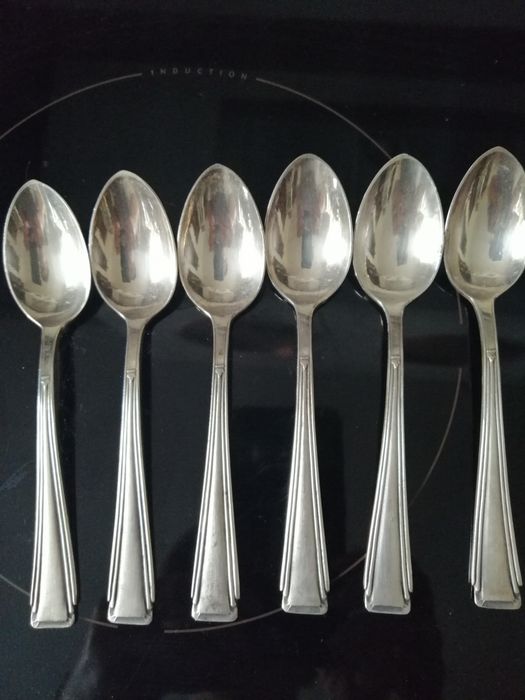 Art Deco łyżeczki 6 sztuk, Polska, Sz. KANER