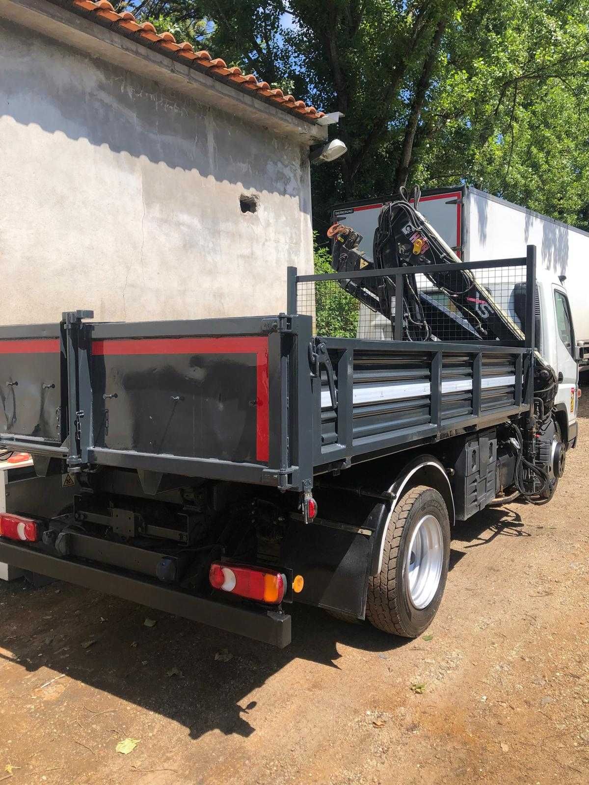 Mitsubishi Canter 7C14 Carrinha basculante com grua Hiab