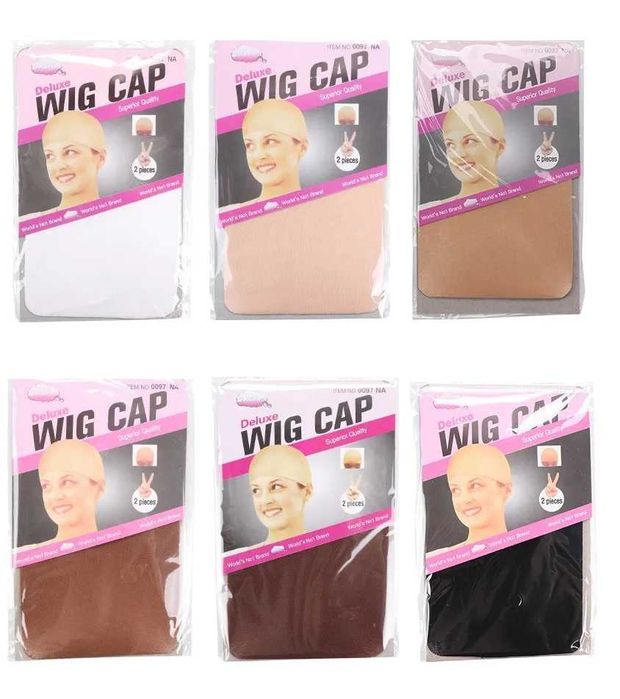 nylonowe czepki pod perukę różne kolory 46 sztuk