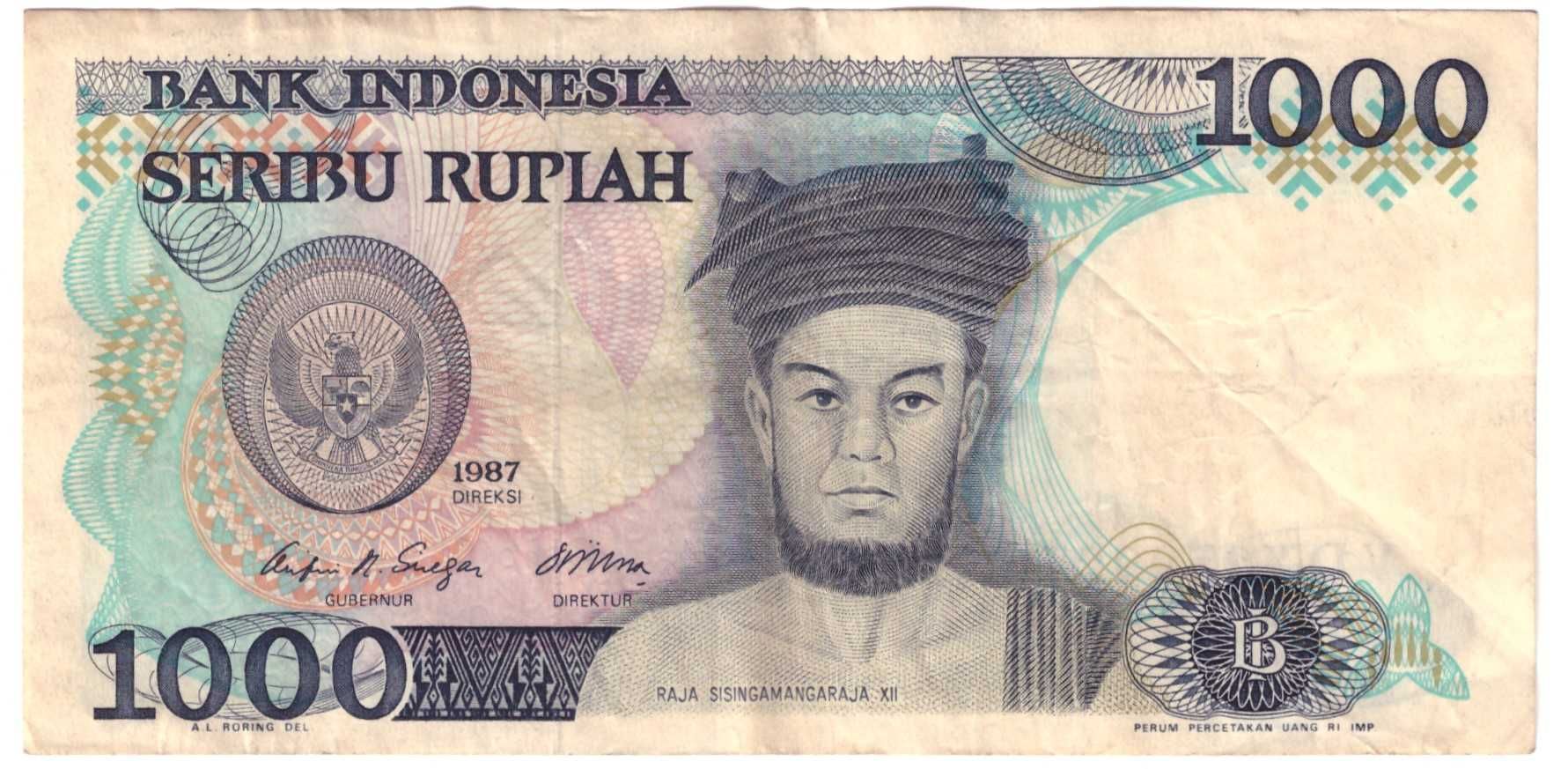 Indonezja, banknot 1000 rupii 1987 - st. 3