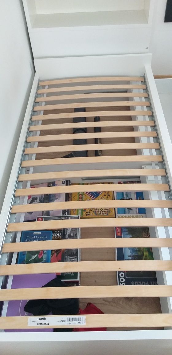 Łóżko Flaxa Ikea gratis materac  stelaż szuflady biały kolor