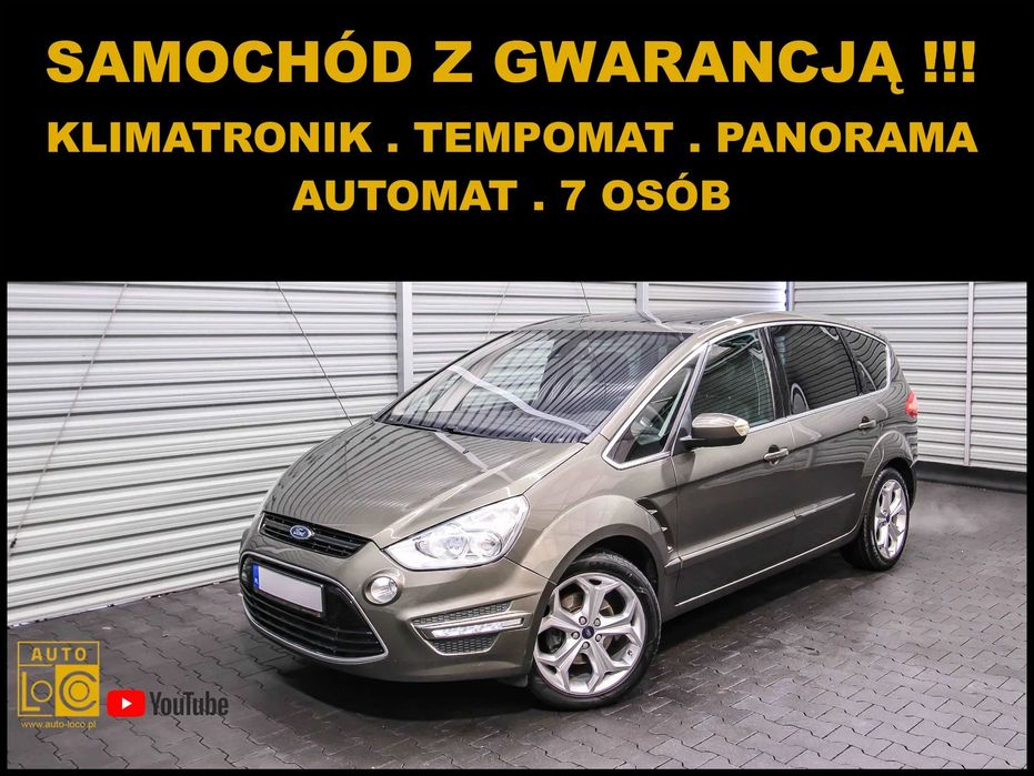 Ford S-Max AUTOMAT + 7 OSÓB + Klimatronik + PANORAMA DACH + SKÓRA +Tempomat +SONY