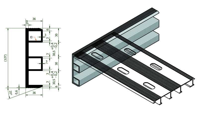 Panel podłogowy b/o ALU 210x20 Laweta Najazd 4-wzm Certyfikat VDI 2700