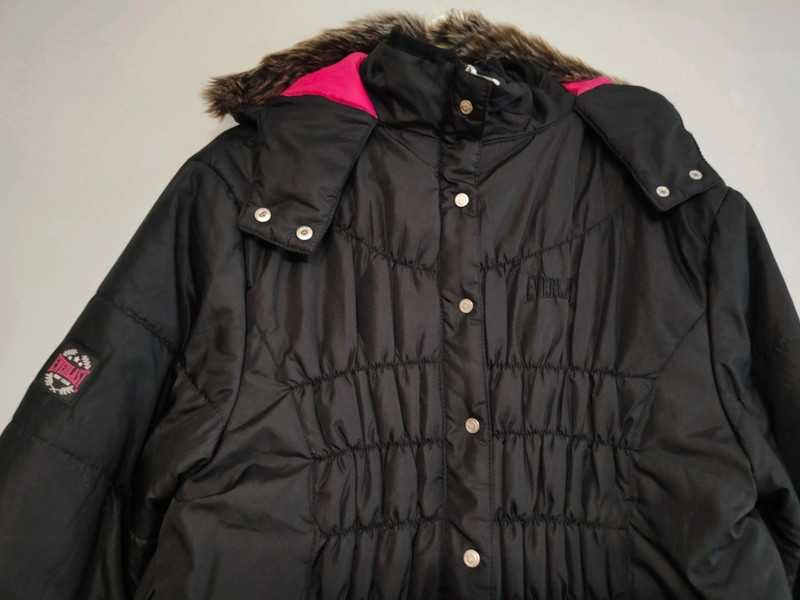 Czarna pikowana ciepła zimowa kurtka plus size Everlast