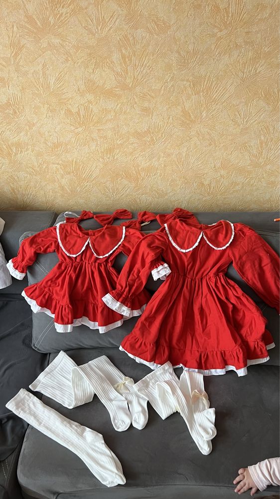 Family look, фемелі лук на рочок. Плаття мама + 2 донечки