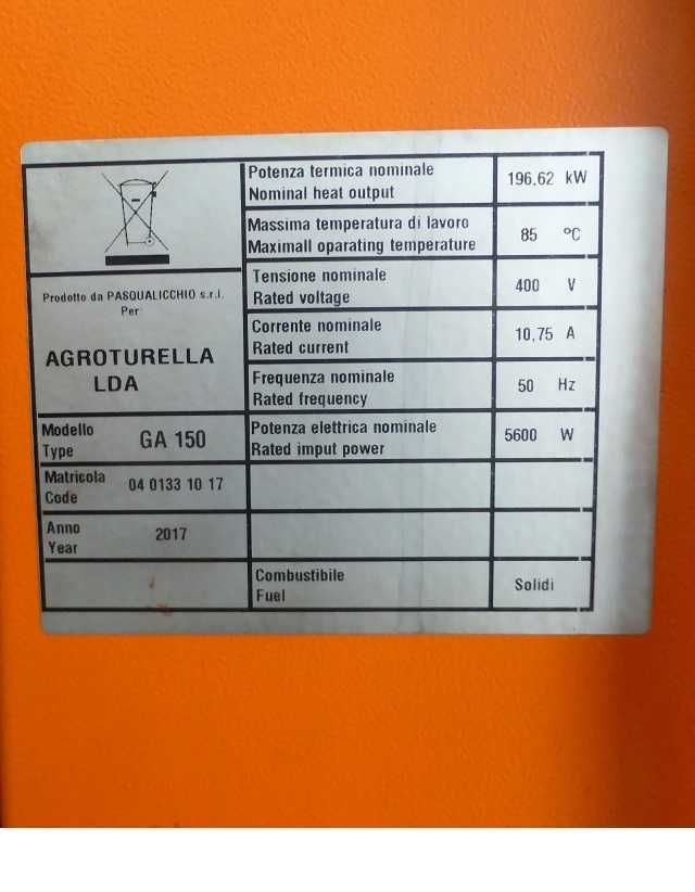 Caldeira de ar quente 200kw