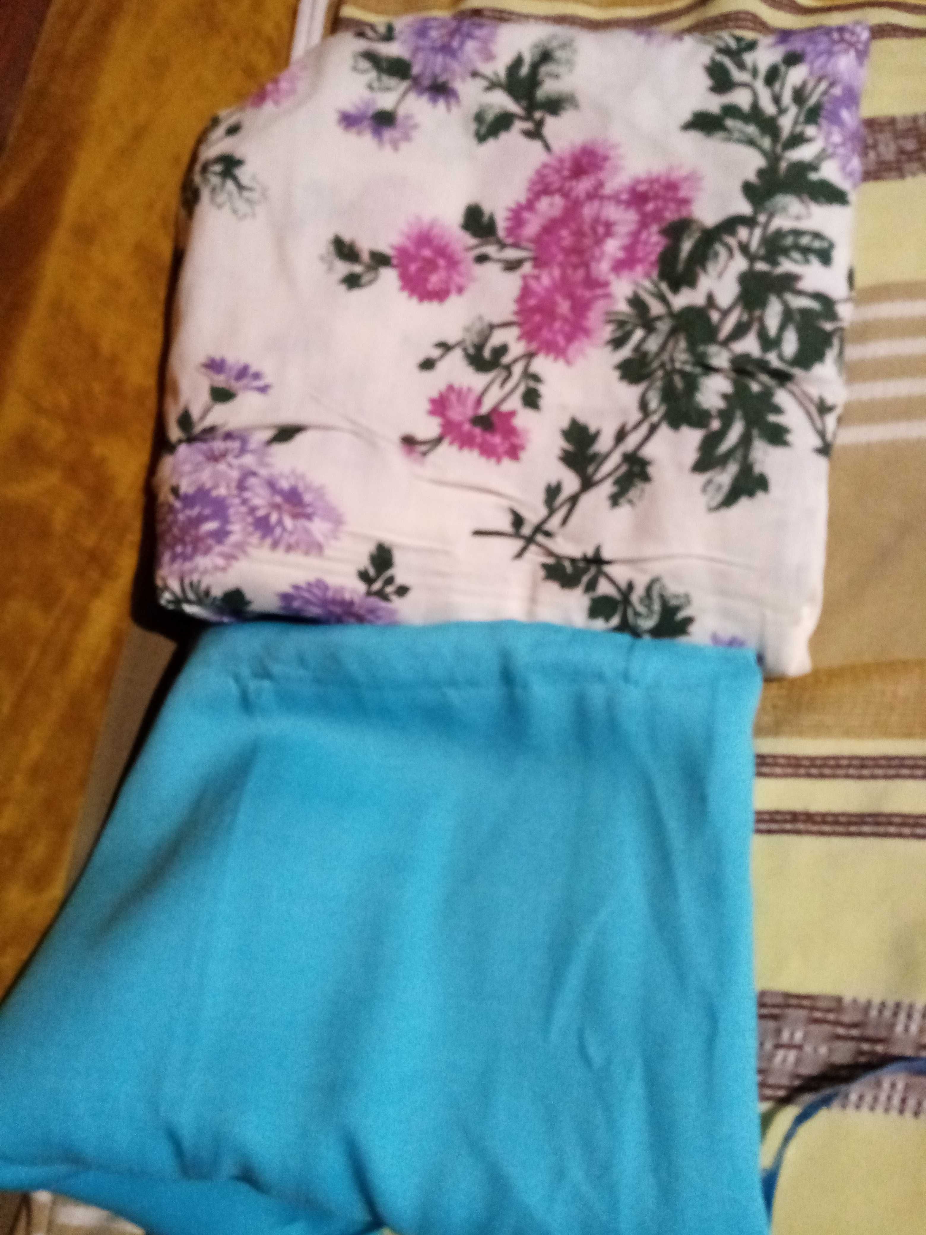 Ткань штапель цветной и голубой