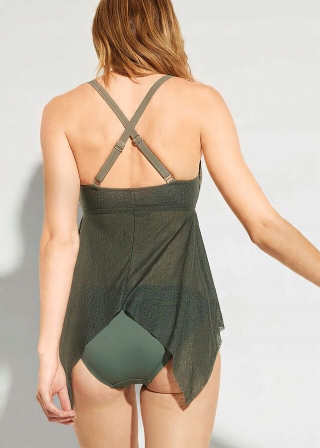 B.P.C tankini asymetryczne khaki + figi r.44